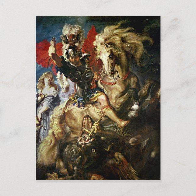 Postal San Jorge y el Dragón, c.1606 (Anverso)