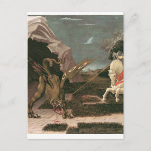 Postal San Jorge y el Dragón; Paolo Uccello; c.1460