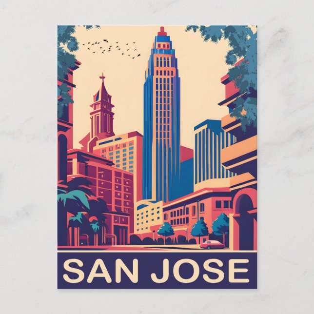 Postal San José, California, Viajes (Anverso)