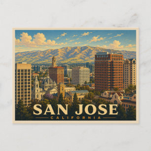 Postal San Jose California Viajes Antiguos