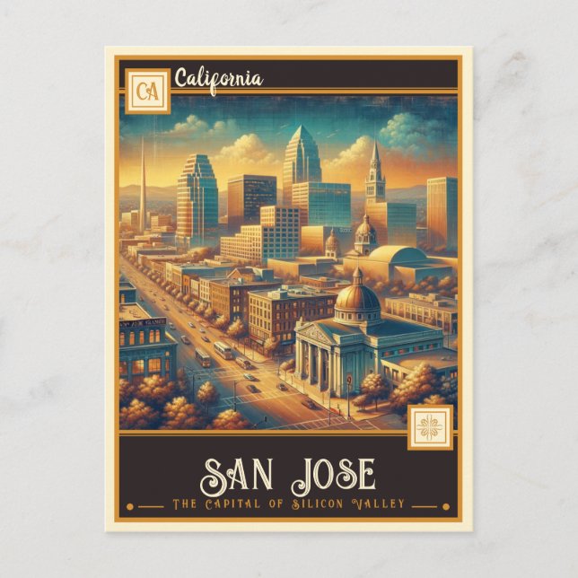 Postal San José, California | Vintage (Anverso)