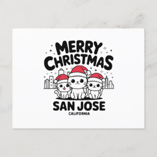Postal San José City California Feliz Navidad Cats EE.UU.