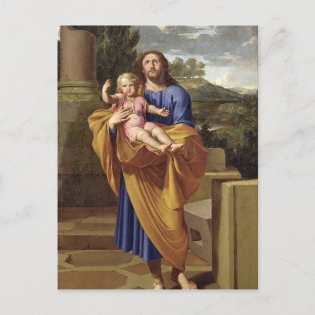Postal San José que lleva al Jesús infantil, 1665 (Anverso)