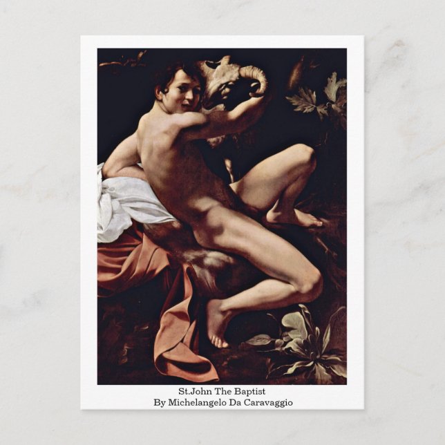 Postal San Juan Bautista De Michelangelo Da Caravaggio (Anverso)