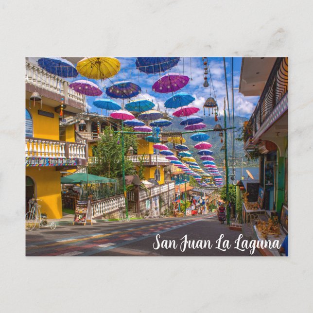 Postal San Juan La Laguna, Guatemala, Calle de Arte (Anverso)
