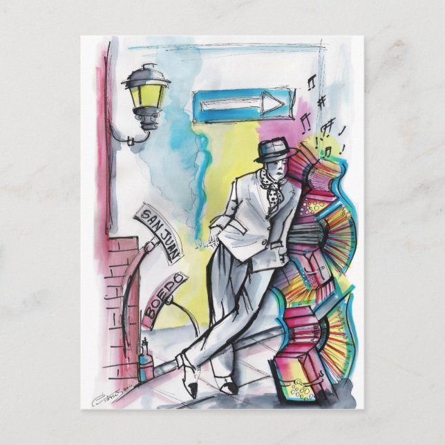 Postal San Juan y Boedo - El compadrito (Anverso)