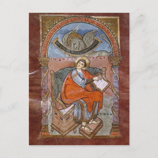 Postal San Lucas, del Evangelio de San Riquier (Anverso)