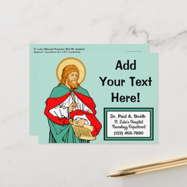 Postal San Lucas, médico amado (RLS 08; MedVers.) (Anverso/Reverso In Situ)