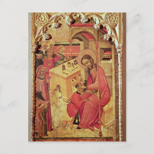 Postal San Lucas operando en la cabeza de un hombre, c.14 (Anverso)