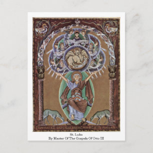 Postal San Lucas Por Maestro De Los Evangelios De Otto Ii