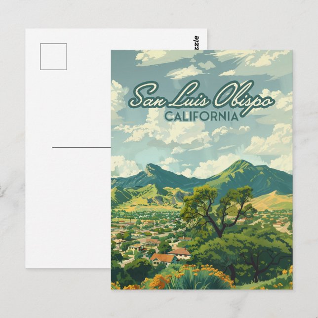 Postal San Luis Obispo SLO California Central Coast Retro (Anverso / Reverso)