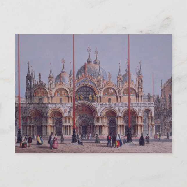 Postal San Marco, Venecia, grabado por Brizeghel (litho) (Anverso)