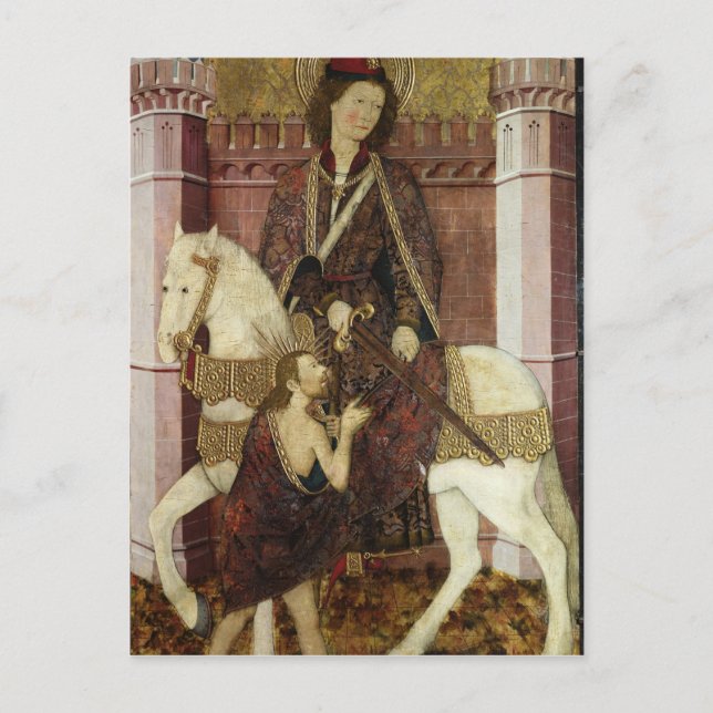 Postal San Martín compartiendo su abrigo (Anverso)