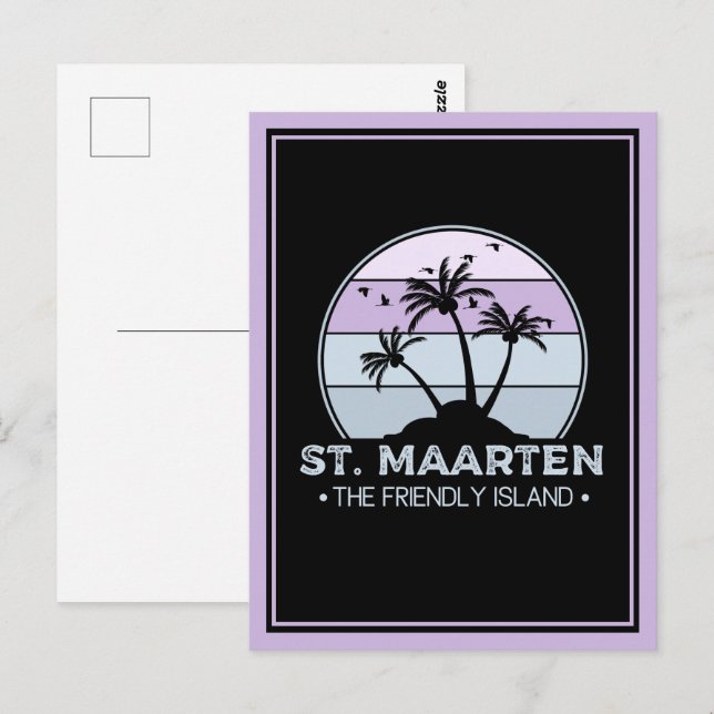 Postal San Martín El simpático retro de la isla Sint Mart (Anverso / Reverso)
