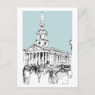 Postal San Martín en el campo