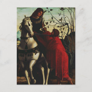 Postal San Martín y el mendigo