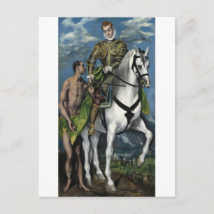 Postal San Martín y el mendigo por El Greco