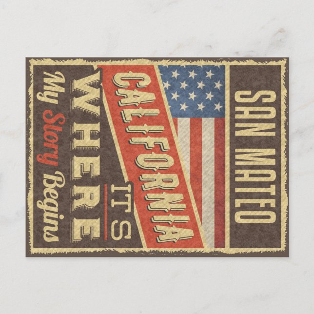 Postal San Mateo California (Anverso)