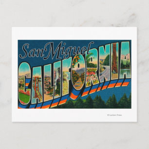 Postal San Miguel, California - Escenas de letras grandes