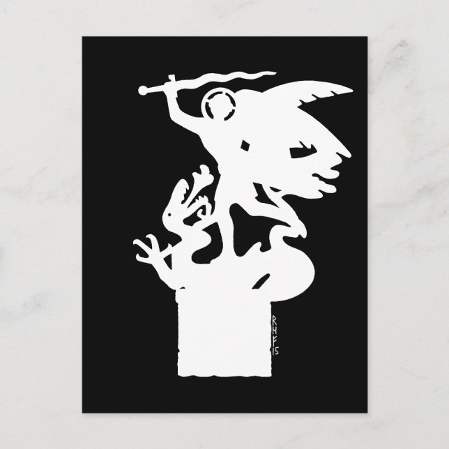 Postal San Miguel y Dragón (en blanco) (Anverso)