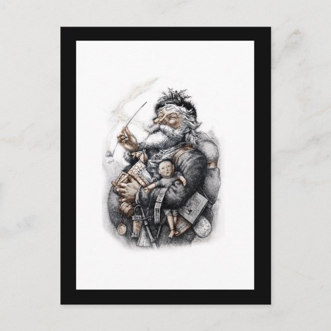 Postal San Nicolás con su paquete de juguetes (Anverso)