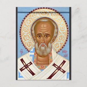 Postal San Nicolás de Mira Arte Ortodoxo Premium