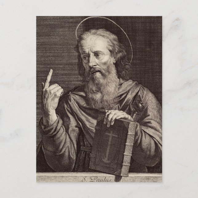 Postal San Pablo, el apóstol de Philippe de Champaigne (Anverso)