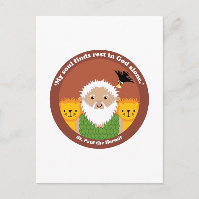 Postal San Pablo el ermitaño (Anverso)