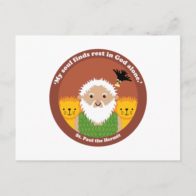 Postal San Pablo el ermitaño (Anverso)