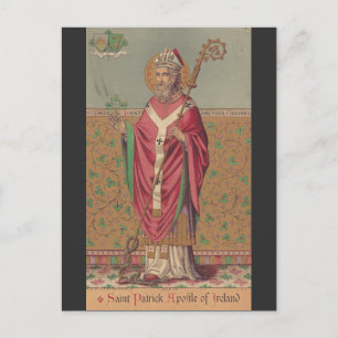 Postal San Patricio de Irlanda Arte Céltico Sagrado