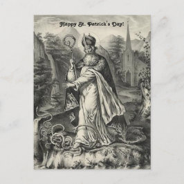 Postal San Patricio de la época persigue serpientes fuera