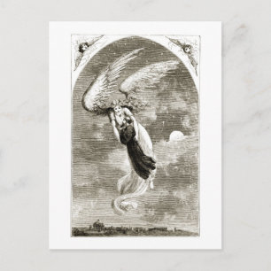 Postal San Patricio llevado a Roma por el ángel, desde 'T