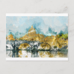 Postal San Pedro en la Ciudad del Vaticano Roma Italia