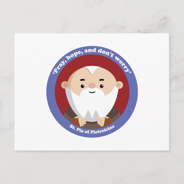 Postal San Pío de Pietrelcina (Anverso)