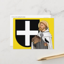 Postal San Piran de Cornualles (SAE 01) y su poste de esc