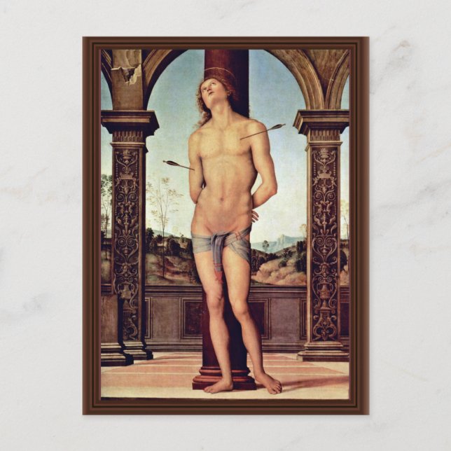 Postal San Sebastián Por Perugino Pietro (Mejor Calidad) (Anverso)