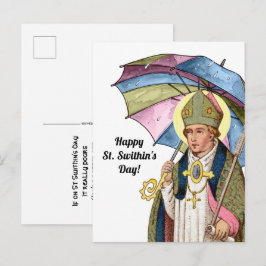 Postal San Swithin con paraguas
