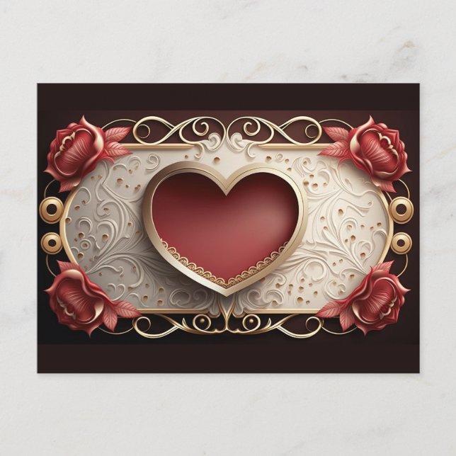 Postal San Valentín de amor de aniversario (Anverso)