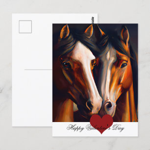 Postal San Valentín de caballos amorosos
