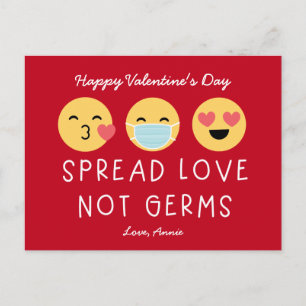 Postal San Valentín de clase de emoji - Rojo
