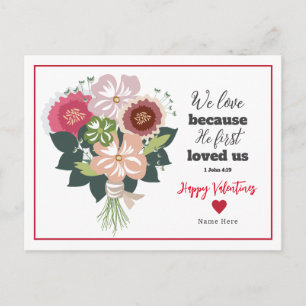 Postal San Valentín de la Biblia floral