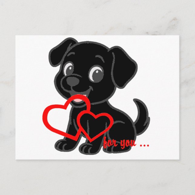 Postal San Valentín de Labrador Retriever (Anverso)