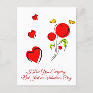 Postal San Valentín del corazón rojo,