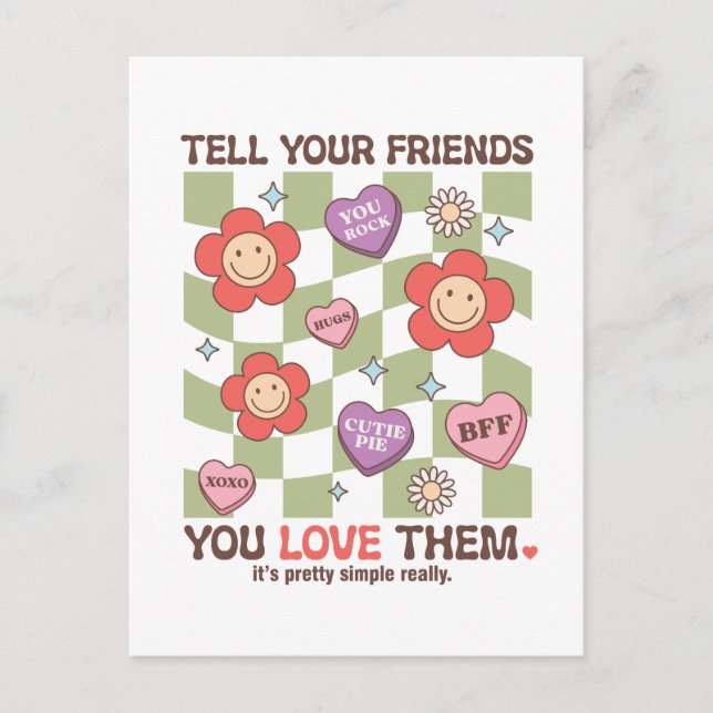 Postal San Valentín Dile a tus Amigos que los Amas (Anverso)