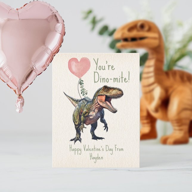 Postal San Valentín Dino-mite de Dinosaurio (Subido por el creador)