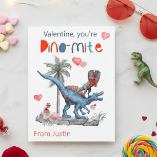 Postal San Valentín eres un salón de clases de dinosaurio