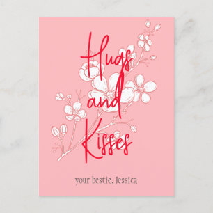 Postal San Valentín rosa simple y elegante, dulce para am