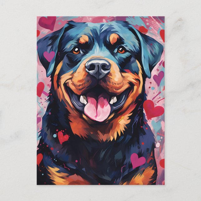 Postal San Valentín Rottweiler (Anverso)