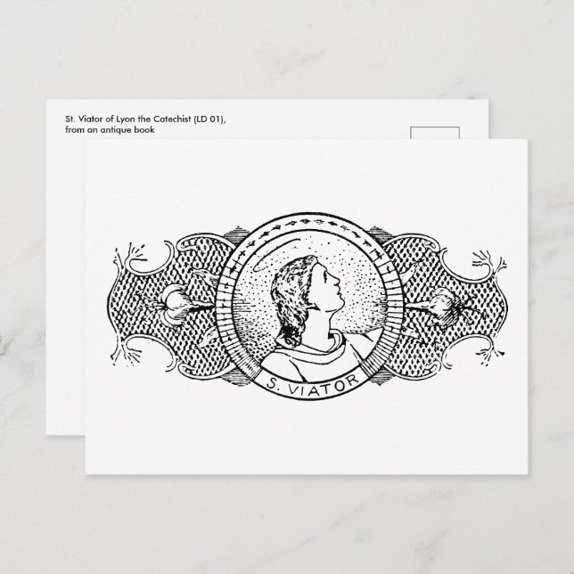 Postal San Viator de Lyon el Catequista (LD 001) (Anverso / Reverso)