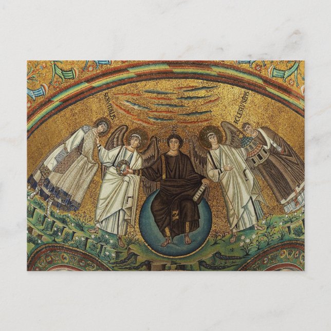 Postal San Vitalis, Arcángel y Jesucristo Bizantino (Anverso)